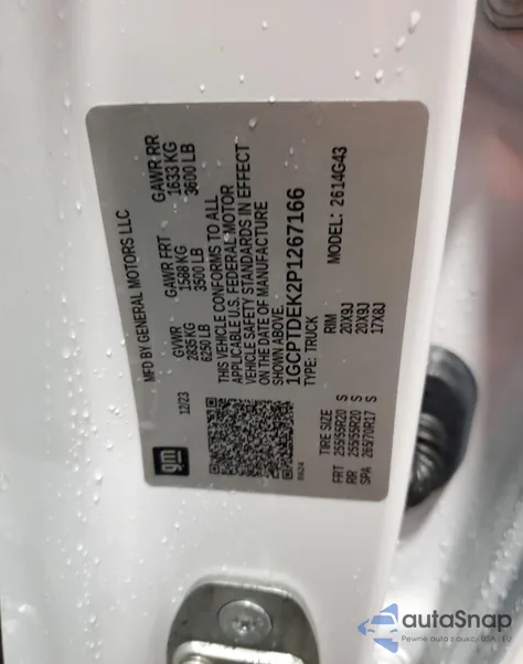 2023 Chevrolet Colorado Z71 z USA, uszkodzony, nr VIN 1GCPTDEK2P1267166